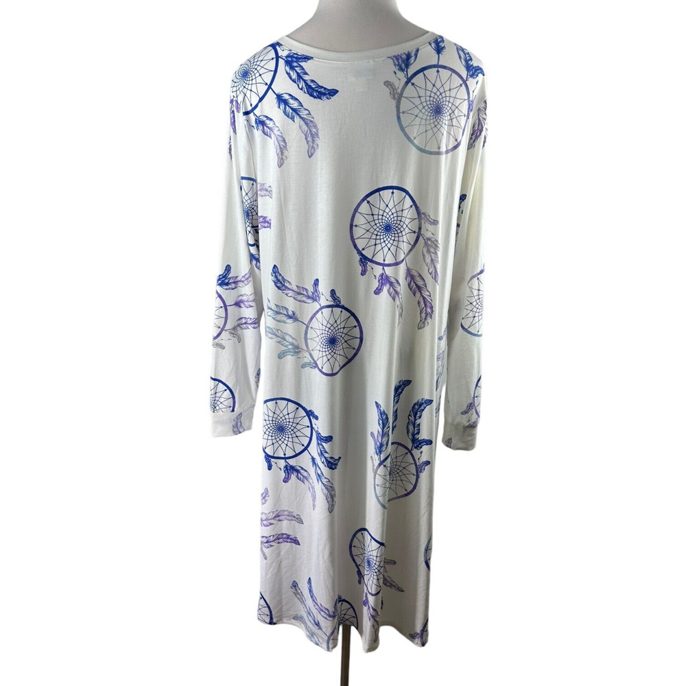 🦄 Lularoe Emily Dress Dream Catcher Stretch Long Sleeve V-neck Plus Size 3XL - Picture 4 of 9